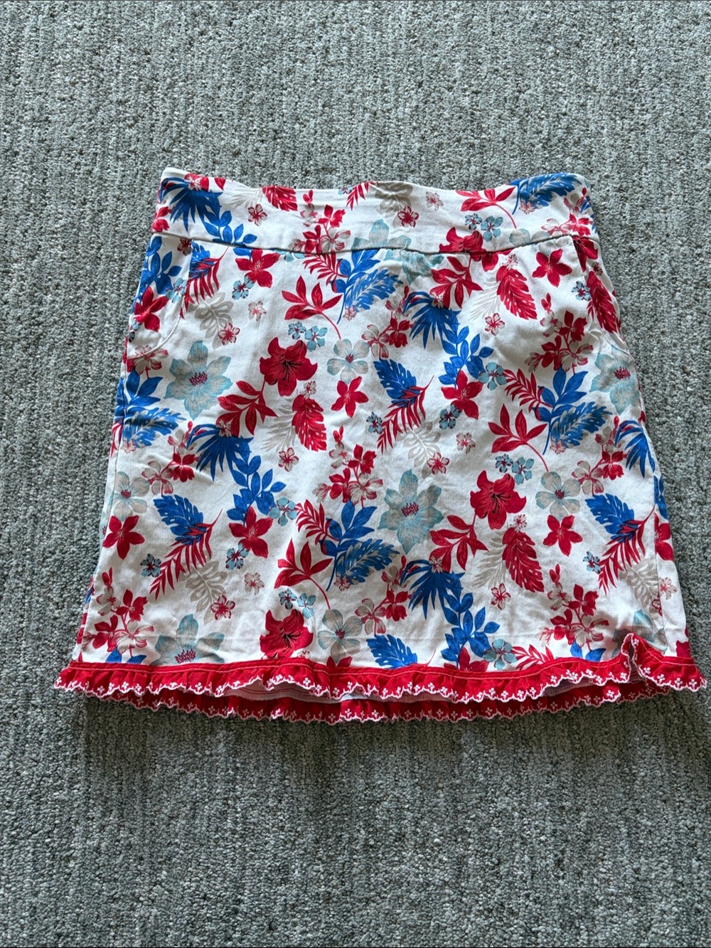 Zac & Rachel Skort  with Red & Blue Floral Pattern